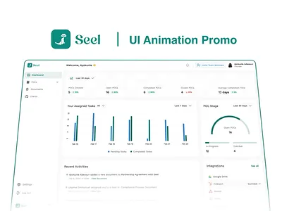 Seel HQ UI Animation animation app deal design interaction interface lead manager mobile app motion graphics product productivity project proof of concept saas sales timelines ui workspace
