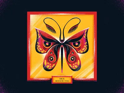 Inktober Day 1 - MUSTACHE animal art butterfly challenge collection grain illustration inktober insect magic summer vector