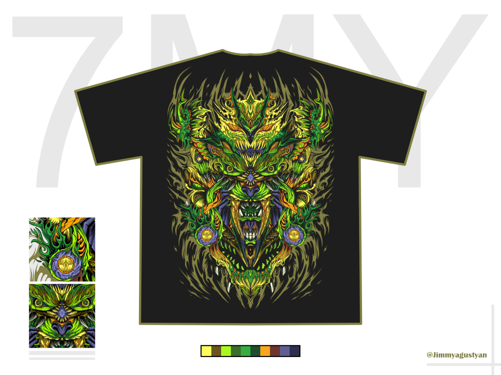 Example of Detail Artwork For Graphic T Shirts