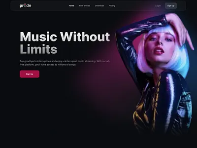 Pride Music Library Website aesthetic dailyui dark darktheme figma fun ui ux