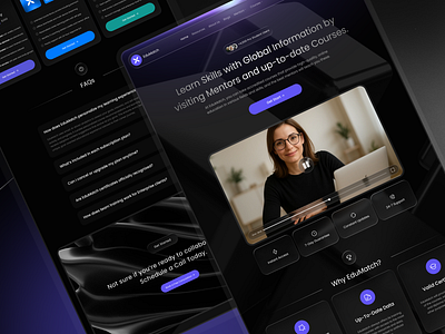 Modern Course & Mentor Platform course dark designsystem education edutech landing mentor modern online learning onlinecourses webdesign website