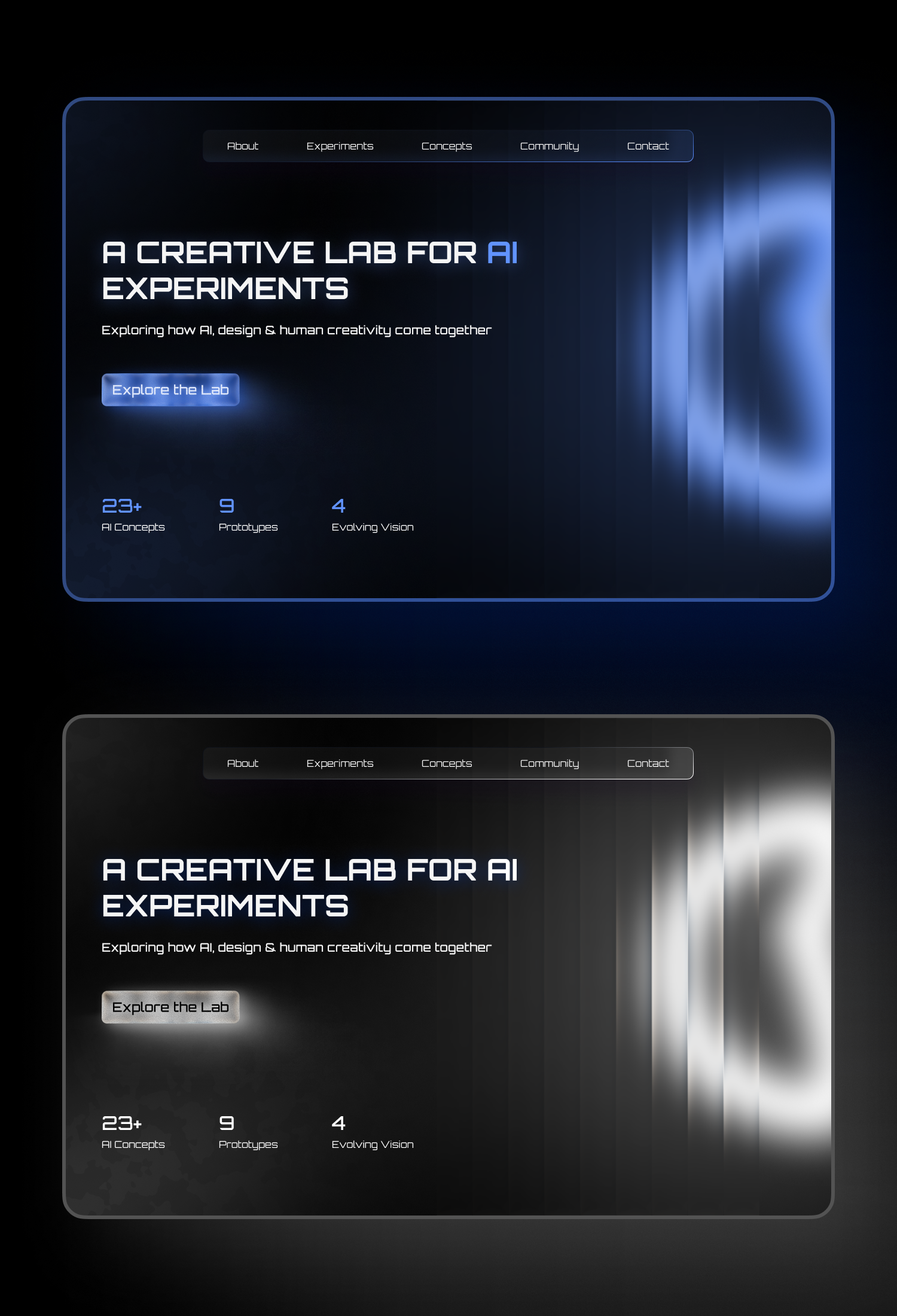 Hero Section of AI Lab Website hero section ui web design website design