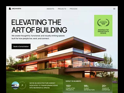 ArchiVista - Architecture agency website | Header Exploration architectural website architecture architecture agency architecture design building construction construction building hero section home house design luxury real estate minimal architecture ui property property developer website real estate seative ui ui ux design ux