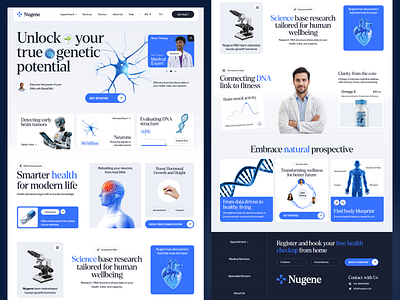 Nugene - DNA Sequencing Biotech Company Web Design 3d protein biology biotech biotechnlogy dna dna analysis drug and pharma landing page landingpage medical center nanotechnology science sequencing synthetic biology telemedicine therapeutics website webdesign website design website designer