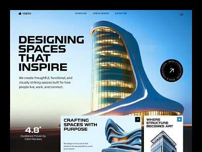 Verto - Architecture agency website UI architecture architecture agency architecture design architecture website ui construction building header hero section house design minimal property real estate ui uiux website design