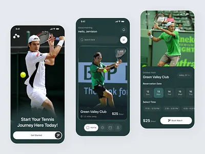 Tennis Court Booking App app design clean ui court booking court reservation ios app design minimal ui mobile mobile app new sports app ui sports booking sports interface tennis app tennis ui design tennis ux ui ux