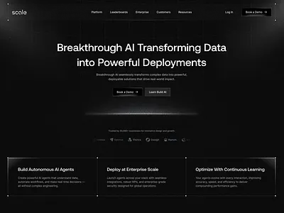 AI Agent Landing Page - Scale ai ai agent ai automation ai engineer ai integration ai landing page ai tool ai website automation clean dstudio integration landing page landing page design modern design saas web design web3 webflow website development