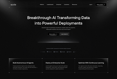 AI Agent Landing Page - Scale ai ai agent ai automation ai engineer ai integration ai landing page ai tool ai website automation clean dstudio integration landing page landing page design modern design saas web design web3 webflow website development