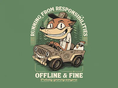 WKND Mode cartoon design fox and chicken funny humor illustration nature outdoor quote retro cartoon t shirt tee typography vector