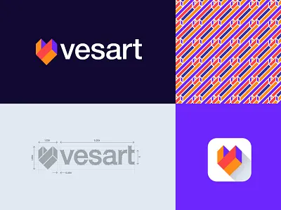 Modern logo Design "vesart" artlogo brandidentity branding brandinglogo colorful design digitallogo elegant design geometric design graphic design illustration logo logomark logos lovelogo minimal modernlogo pattern simple design