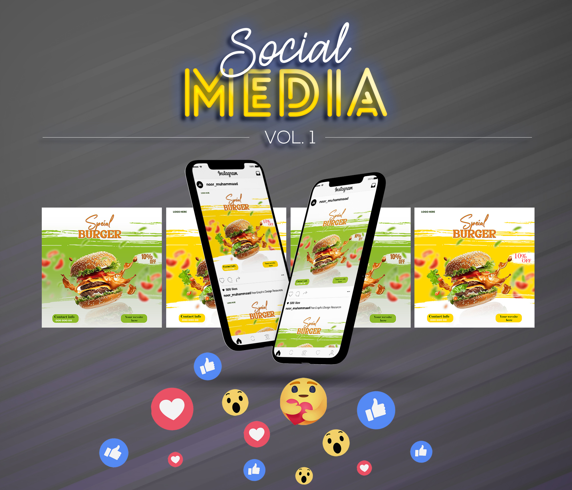 Social Media poster branding burger design foodads graphic design poster promot