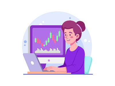 Online Trading & Stock Market Analysis - Vector Illustration analysis app illustration brokerage candlestick character design design system finance financial dashboard fintech flat design investment modern online trading scalable vector startup design stock market ui design vector illustration wealth management web design