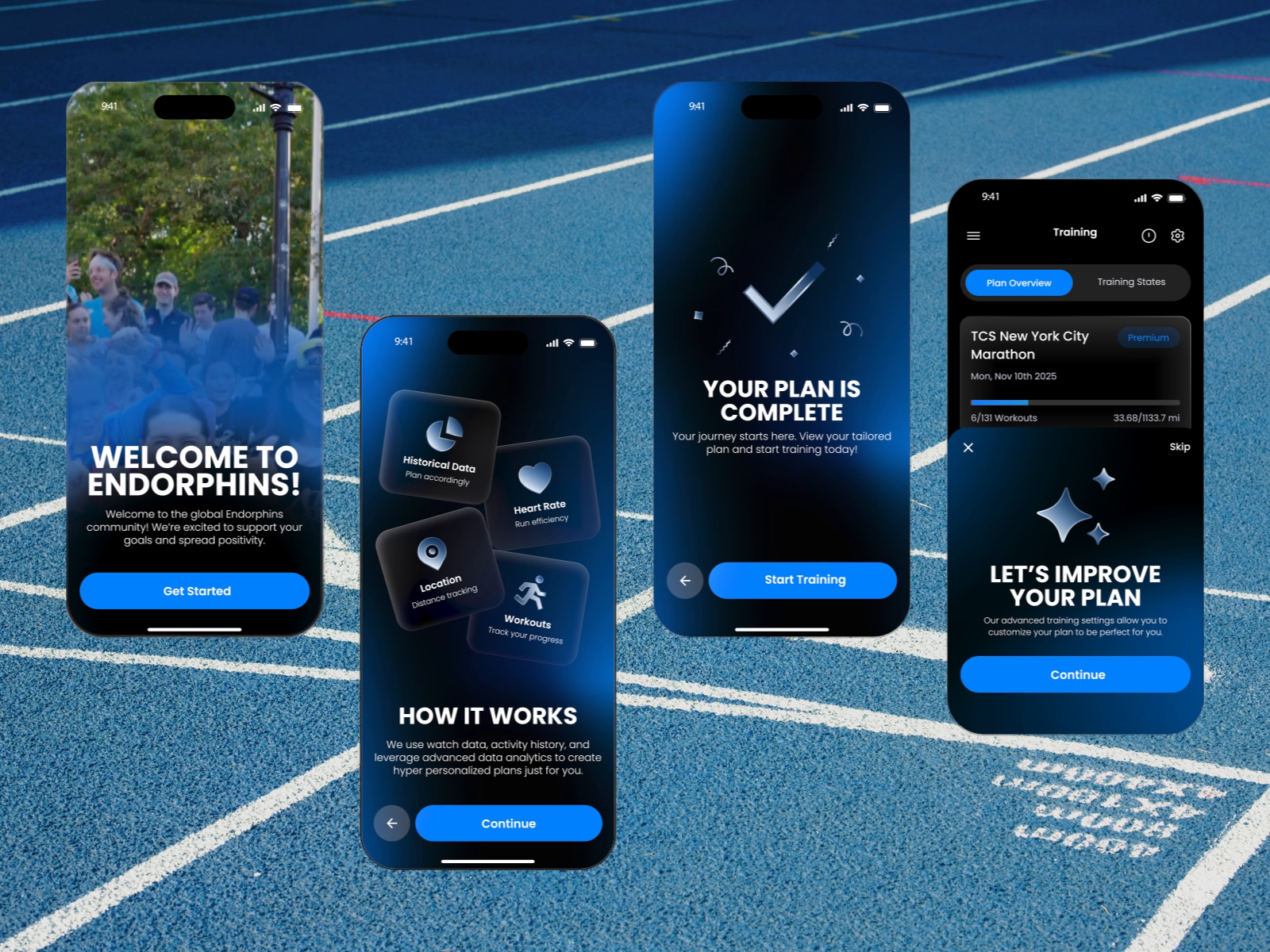 Example of Endorphins Running App Interactions