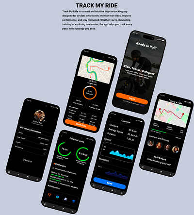 Track My Ride color theory figma mobile app design prototyping typographt ui usability testing user research website