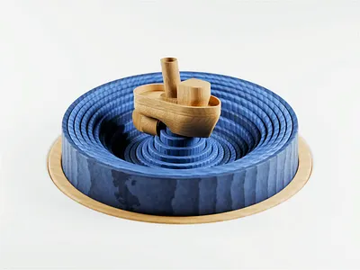 Steady 3d 3d animation blender blender3d boat illustration isometric isometric illustration marine sea toy