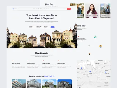 Real Estate Website 3d animation app branding dashboard design graphic design illustration land landing page landingpage logo motion graphics product design property realestate vector web webapp website