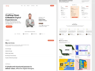 Digital Product Design Business Portfolio website ui agency website app cleandesign creative agency designer portfolio dribbble shot figma freelance designer homepage design landing page minimal design portfolio website product design responsive design ui uiux user experience user interface web design web ui