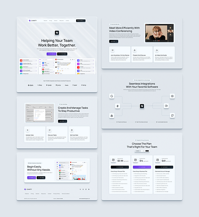 Collaboration Tool – Landing Page ai video conferencing collaboration collaboration saas collaboration tool collaboration website landing page meeting collaboration productivity app productivity tool project management saas saas design saas landing page saas startups startup ui team management video conference ui web design workspace sharing