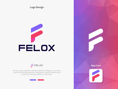 Felox – Modern Minimalist Logo Design app icon branding business logo design f logo felox gradient logo illustration logo logo design minimalist logo modern logo vector