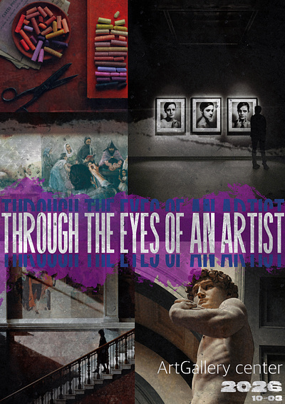 Exhibition announcing poster design graphic design logo