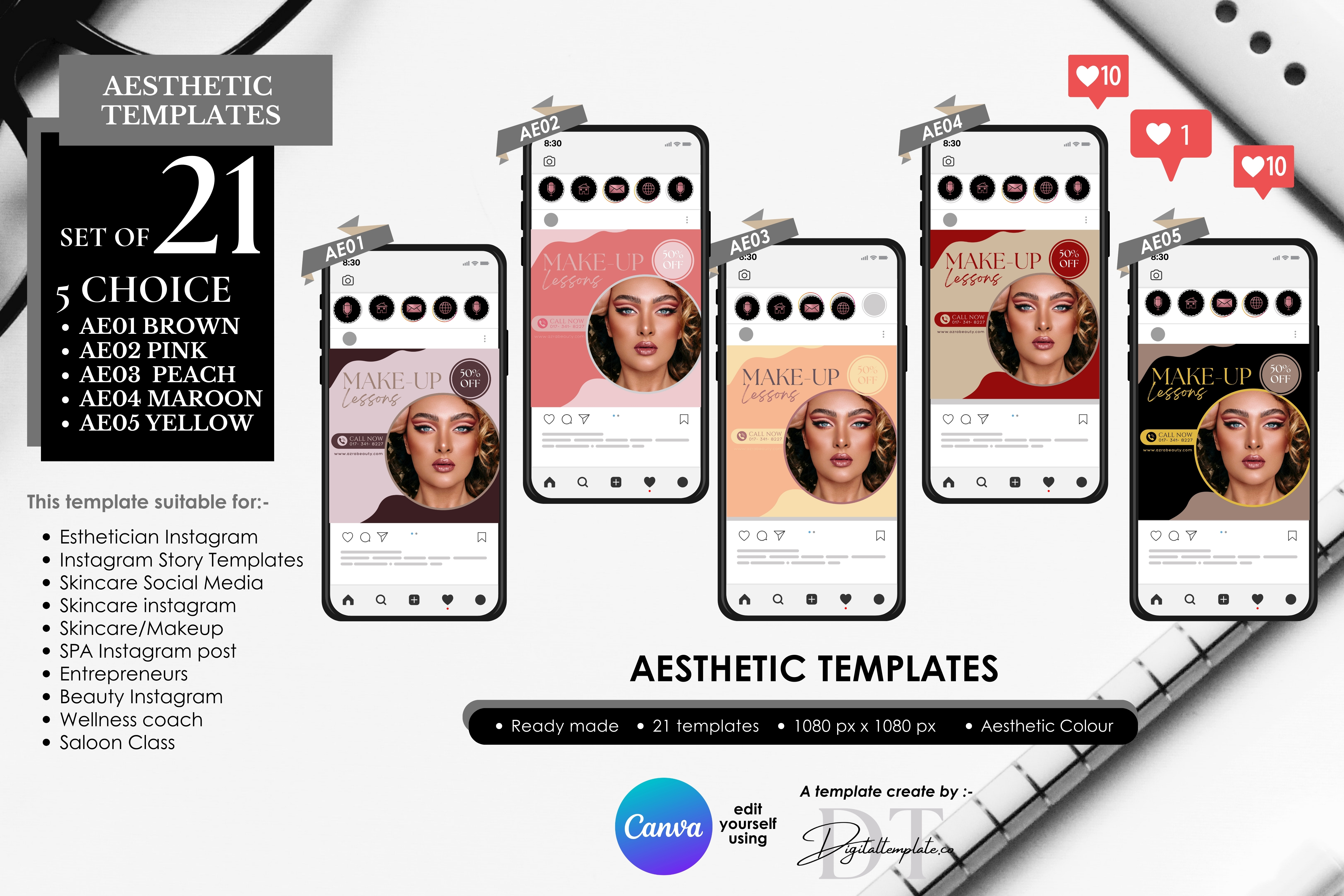 Aesthetic instagram templates design branding business marketing canva templates design templates graphic design instagram. social media