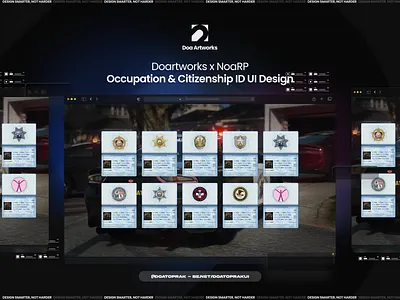 NoaRP Cizitenship & Occupation ID UI I Gta V branding citizenship id design doartworks doatoprak figma grand theft auto graphic design gta id card id script identity script illustration logo ui vector