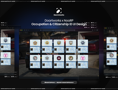 NoaRP Cizitenship & Occupation ID UI I Gta V branding citizenship id design doartworks doatoprak figma grand theft auto graphic design gta id card id script identity script illustration logo ui vector