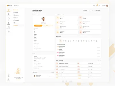 Health Dashboard dashboard doctor health patient product product design schedule ui vitals web application web design well being