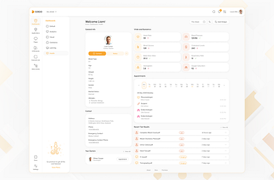 Health Dashboard dashboard doctor health patient product product design schedule ui vitals web application web design well being