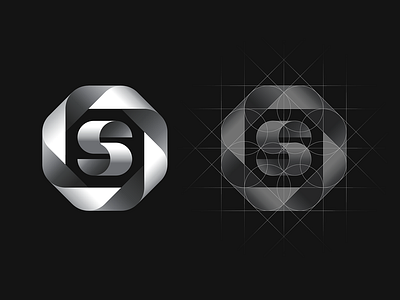 S brand branding design idea illustration logo mark negative typography ui