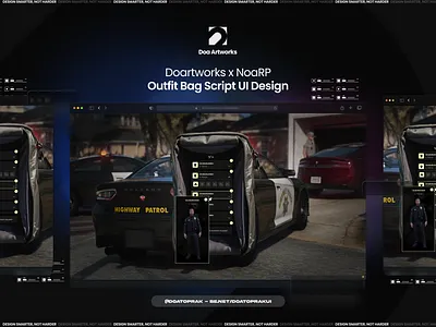 NoaRP Outfit Bag UI I Gta V branding clothes bag design doartworks figma fivem grand theft auto graphic design gta illustration logo outfit bag ui vector