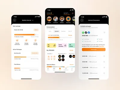 Internet Section | My Orange App branding bundle internet ui user experience
