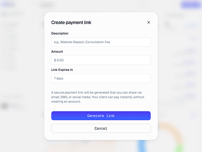 Generate Link | Popup Modal UI Design component dashboard link share ui minimal ui modal pop up popup product rakibulism saas share link ui ui design widget