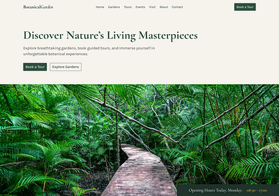 Botanical Garden Homepage Design design garden homepage ui website