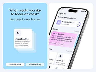 📘 Education App | UX/UI Design app blue card course design digital edtech education exercise healthcare minimal mobile pink purple statistics typography ui ux vector wellness