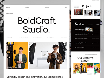 BoldCraft Studio – Creative Agency Website agency brand strategy branding creative agency design digital agency figma graphic design identity design illustration logo motion graphics portfolio studio ui uiux ux web agency web design