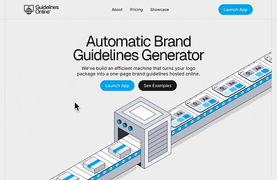 Landing Page for SaaS with Isometric Rive Animations ai ai app ai startup animation clean framer illustration isometric landing page minimalist product rive saas simple startup ui