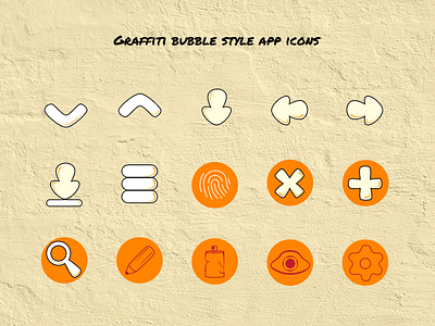 Graffiti bubble-style app icons by Robyn Daniels on Dribbble