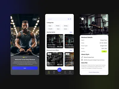 💪 New Gym App UI Concept android app branding design figma graphic design mobile ui ux