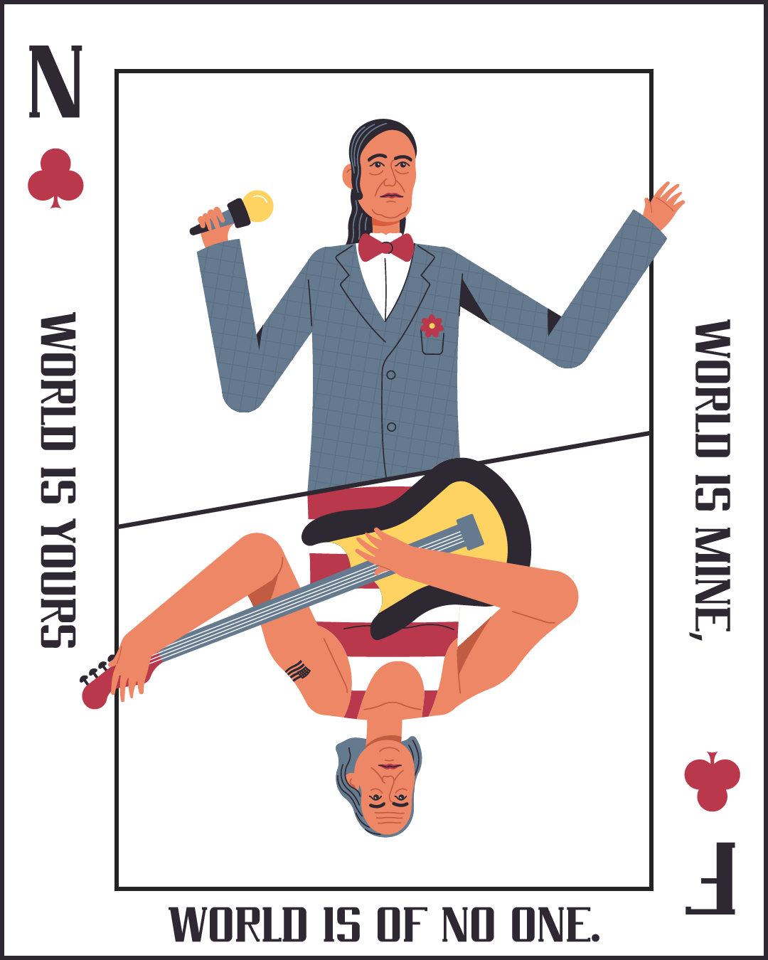 World is yours, world is mine. character illustration singers world is mine. world is yours