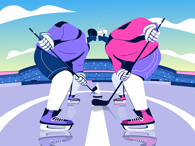 Hockey Moment — Dynamic Sports Illustration Design 2d art athletic character character illustration concept art graphic design hockey illustration illustration design illustrator product design sports sports illustration ui vector vector illustration