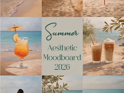 Summer Aesthetic Moodboard – Creative Direction Pack aesthetic branddesign brandidentity branding colorpalette creativedirection designinspiration editorialdesign graphic design moodboard summer typography visualidentity