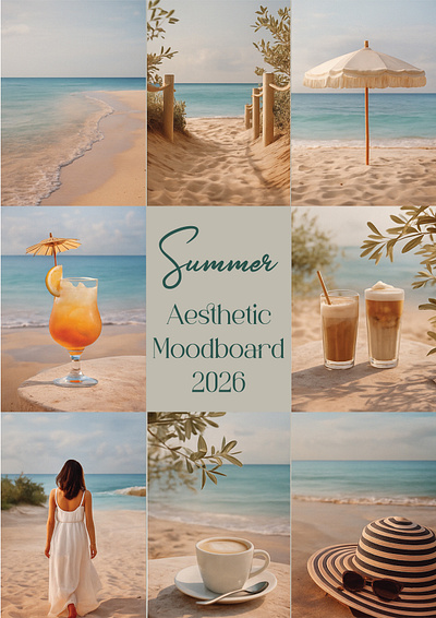 Summer Aesthetic Moodboard – Creative Direction Pack aesthetic branddesign brandidentity branding colorpalette creativedirection designinspiration editorialdesign graphic design moodboard summer typography visualidentity