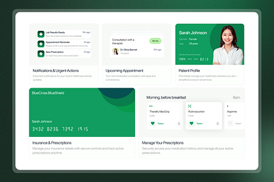 Clean bento grids design for the Health Care Website. bento grids clean design design feature section health care landing page ui ui design web design website design