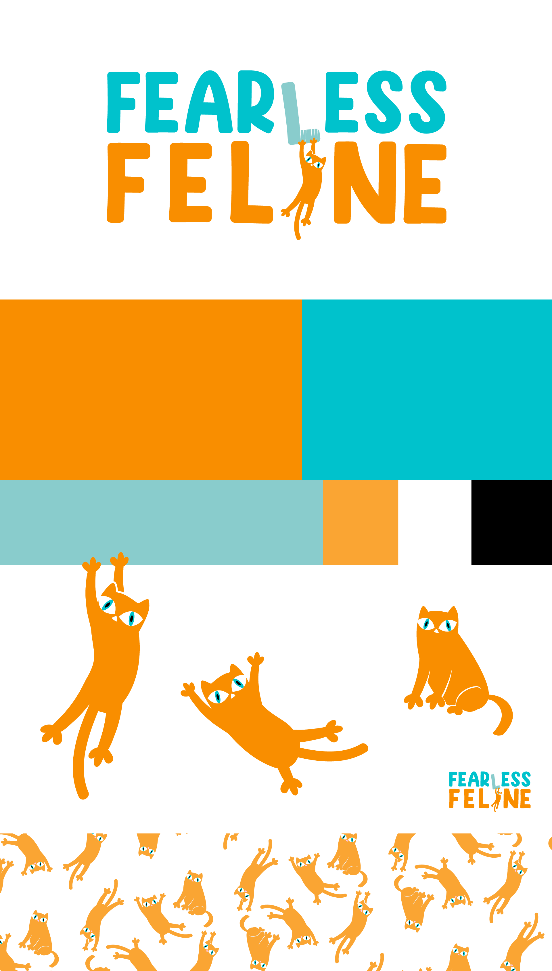Fearless Feline Logo Design branding cats graphic design humor illustration logo mascot veterenarian