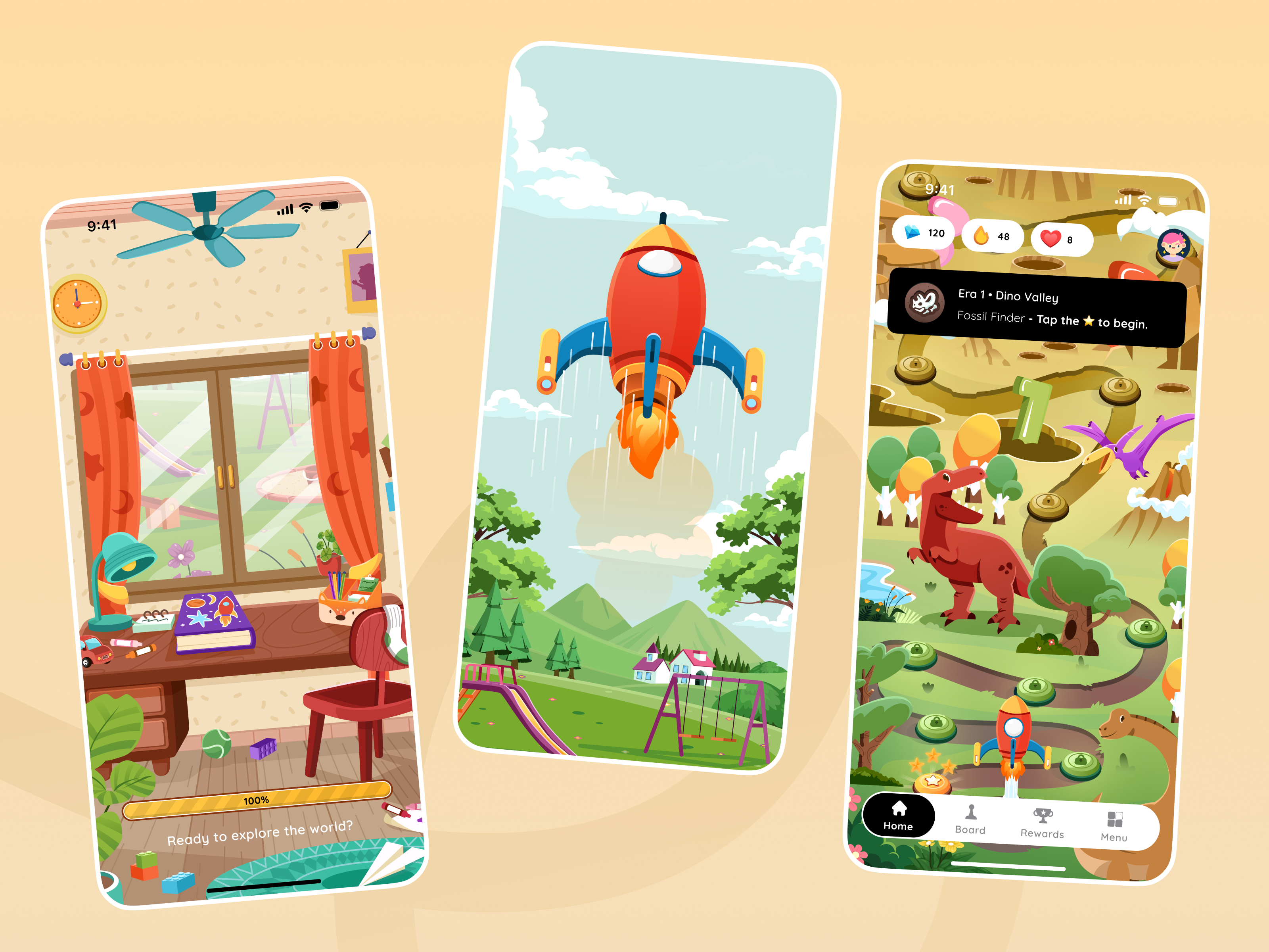 Cosmos Quest - Splash screen animation for kids learning app 📚 adventure animation app design game kids mobile onboarding orely playful rocket space splash ui ux