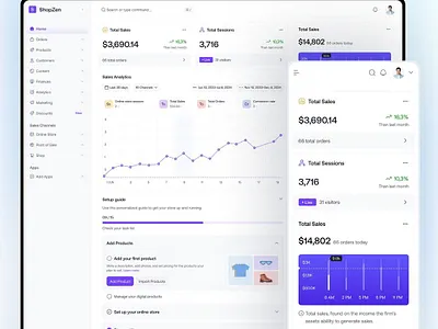 ShopZen – Responsive Dashboard app appdesign branding dashboard design graphic design illustration logo mobile mobileapp responsive ui vector