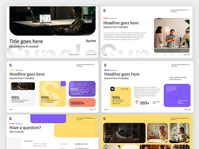 Syncle Presentation Template branding design google slide graphic design illustration logo master template pitch deck powerpoint template presentation design template ui