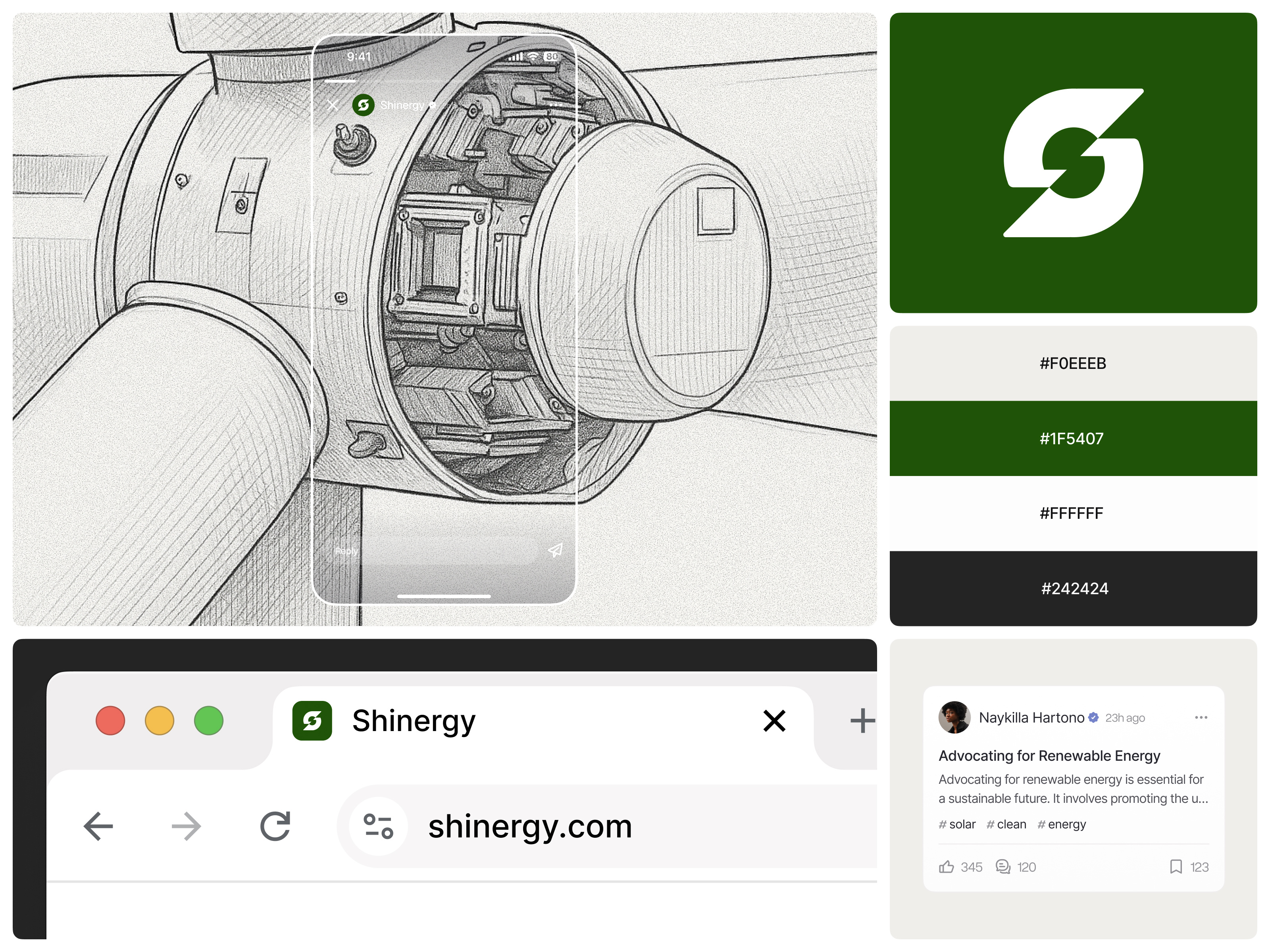 Shinergy — Green Energy Logo Branding brand design brand guidelines brand identity branding branding guidelines clean energy corporate branding eco branding environmental design green energy identity design logo logo design minimal logo modern logo renewable energy sustainable brand visual identity