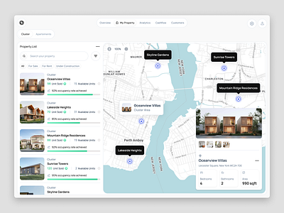 Real Estate Dashboard - Detail Unit Pages building business dashboard design display home house location minimal modern property real estate real estate dashboard sales sales dashboard ui ui design unit ux design website